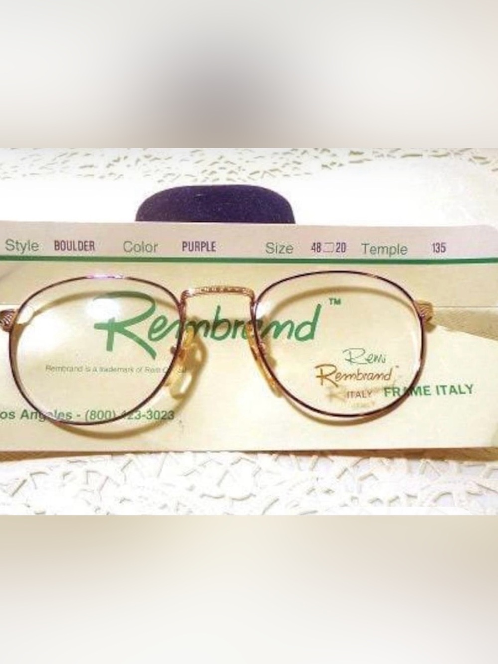 Rembrand REM Italy Boulder Purple Eyeglass Frames 48/20 135 Lot 300 Vintage